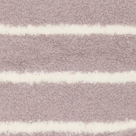 NWT Barefoot Dreams Mauve Cream Striped CozyChic Blanket - Picture 2 of 4